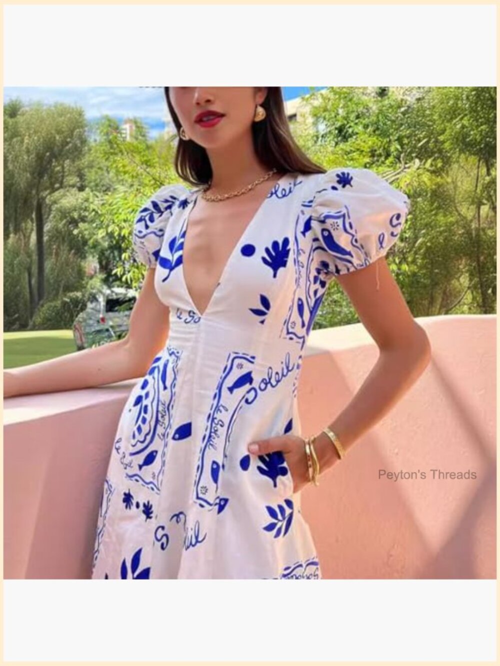 Slim Fit A-Line Floral Maxi Dress with Pockets - Picture 2 of 6